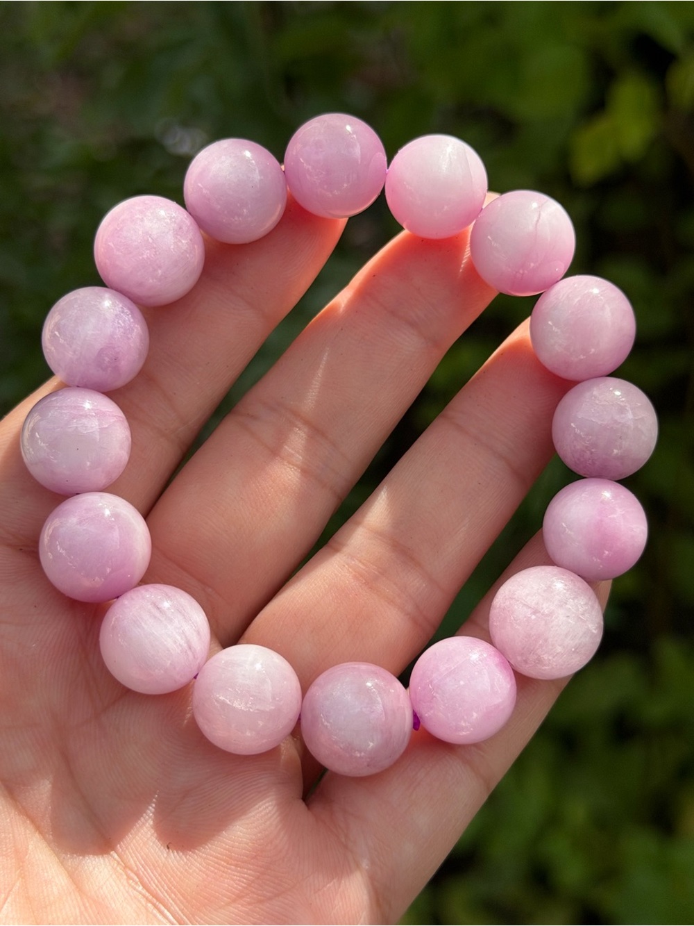 13mm strechable purple cat eye kunzite bracelet 1732